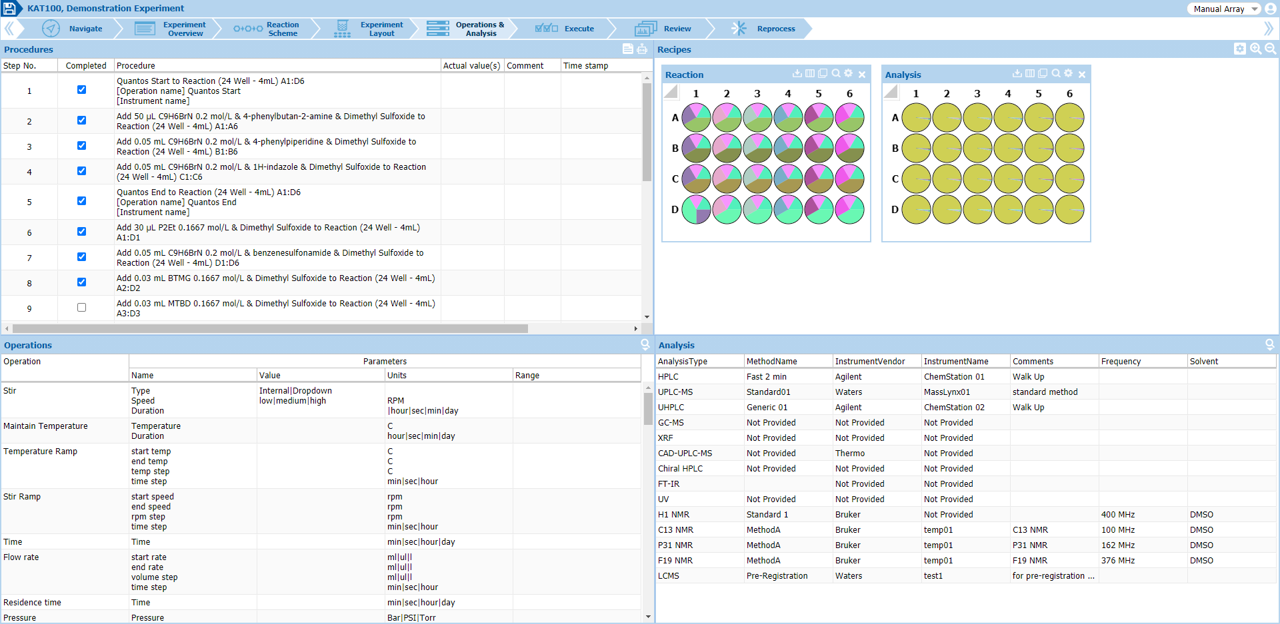 Generate machine readable files for robots or step-by-step instruction lists for manual execution.